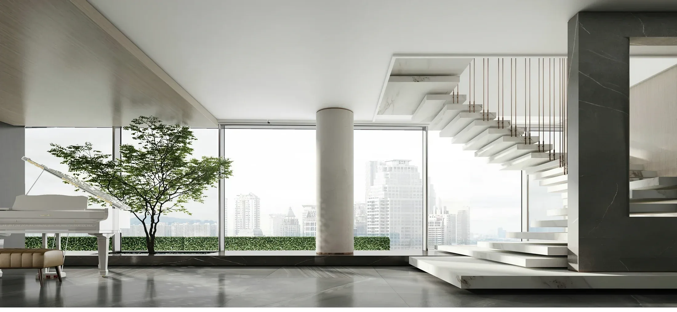 Bay One Residence — Interior dan detail material