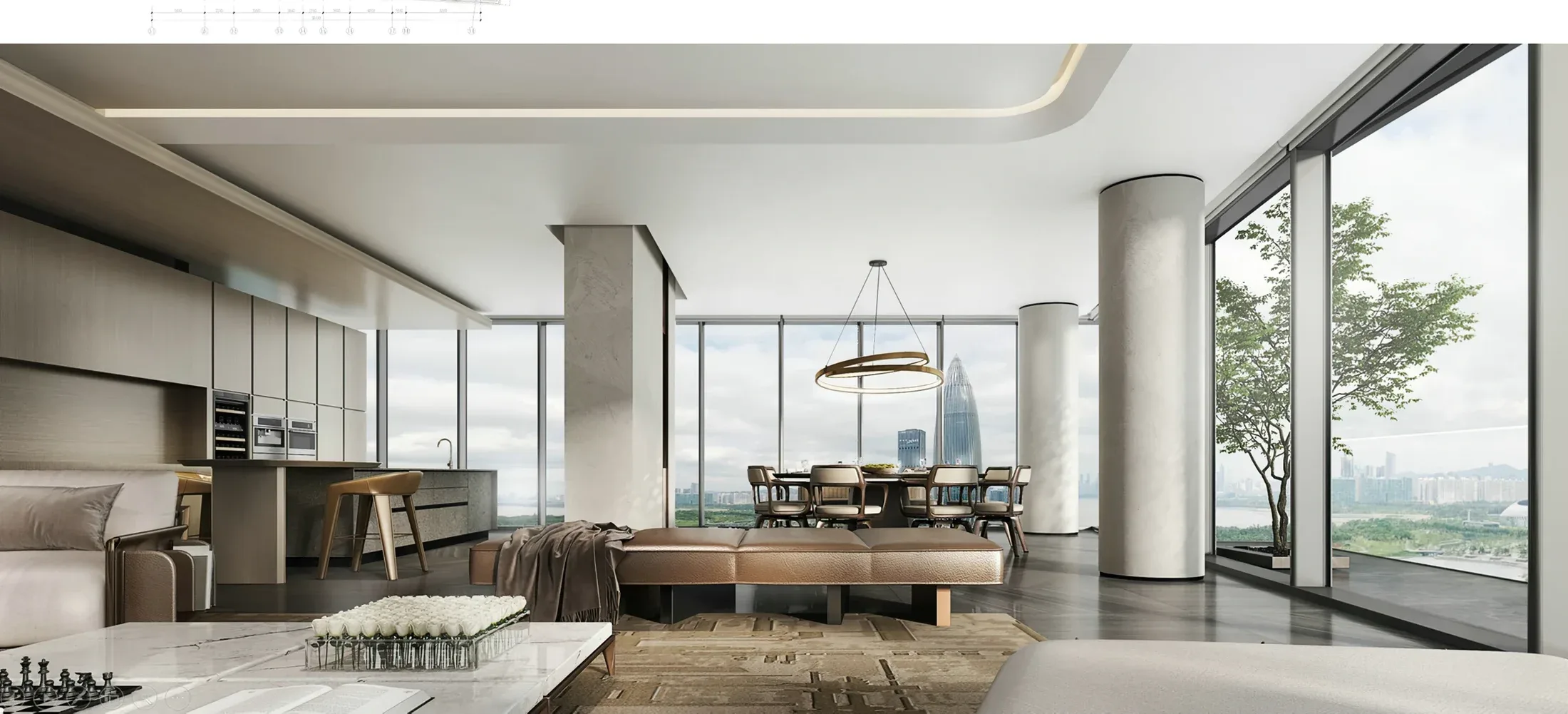 Bay One Residence — Interior dan detail material