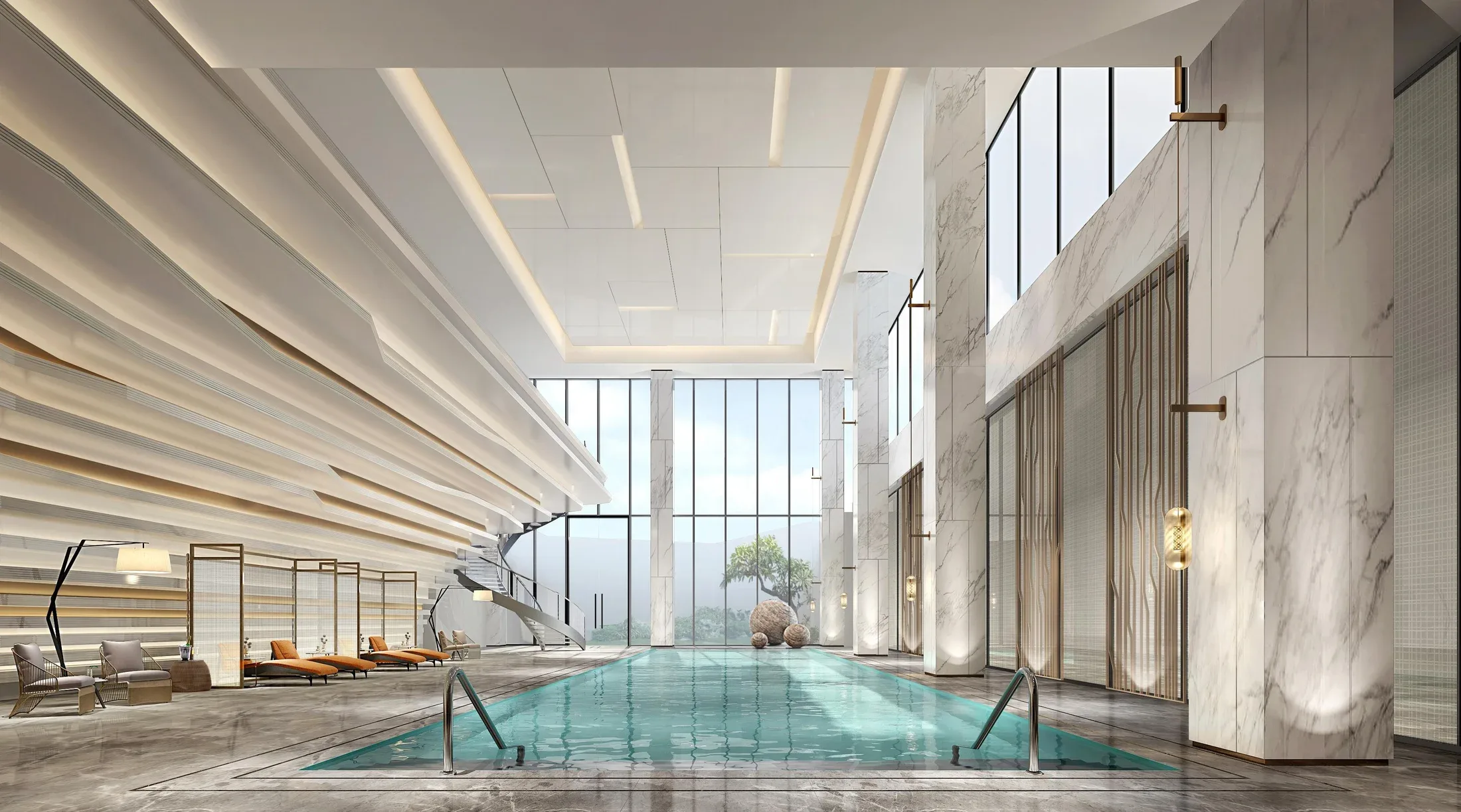 Giant Clubhouse — Kolam dan cahaya alami