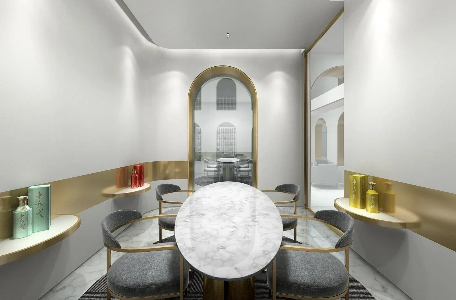Guijiu Experience Centre — Interior dan detail material