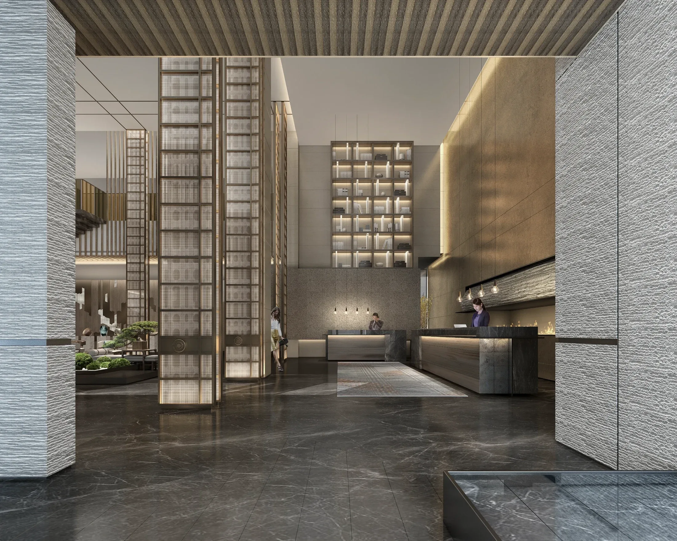 Heng Yu Hotel — Interior dan detail material
