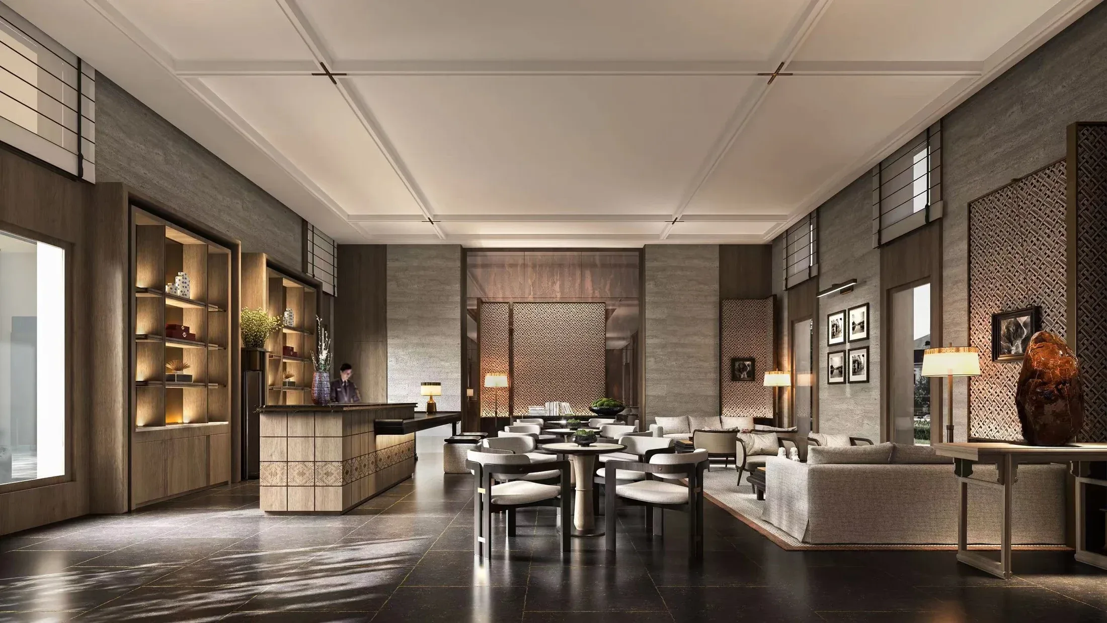 Qinglin Yue Shan Club — Interior dan detail material